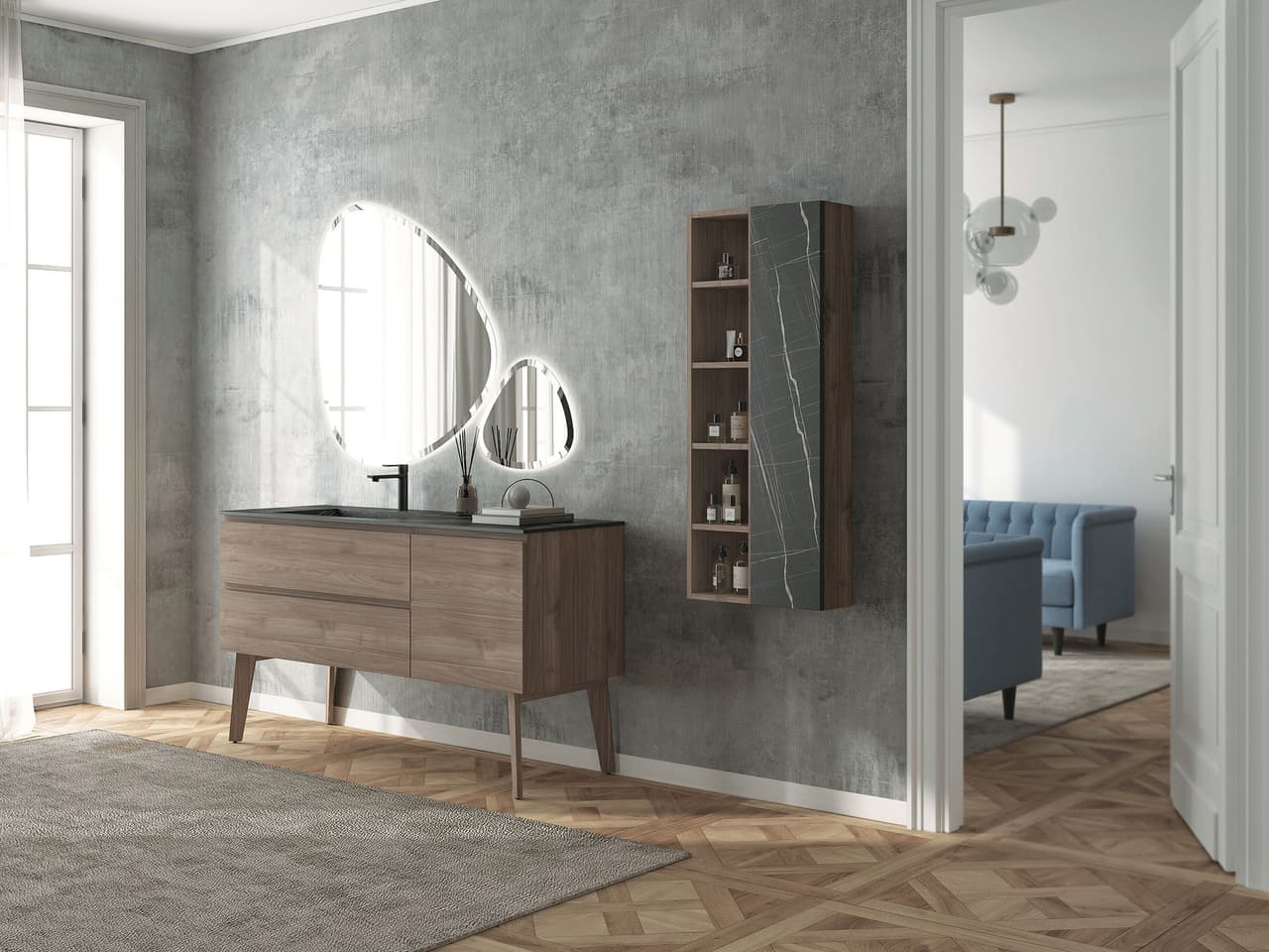 Finiture per mobili bagno: laccato, legno o materico?